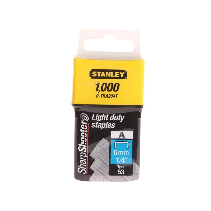 STANLEY® Hand Tools TRA2 Light-Duty Staple 6mm TRA204T (Pack 1000) - 0-TRA204T