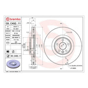Brembo 2 x Internally Vented Front Brake Discs 09.C492.11