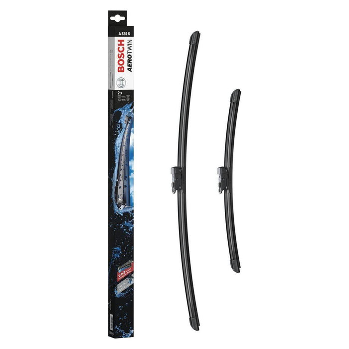 Bosch Aerotwin Flat Blade A539S Front Window Windscreen Wiper Blade Set Pair Bosch  - Town Parts