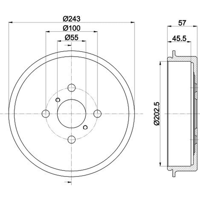 Mintex Brake Drum Assembly Rear MBD404