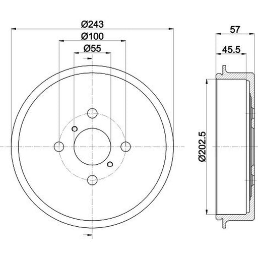 Mintex Brake Drum Assembly Rear MBD404