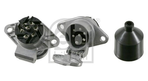 FEBI Towbar Socket Metal Trailer Hitch With Splash Protection Cover Fits SCANIA FEBI - Town Parts