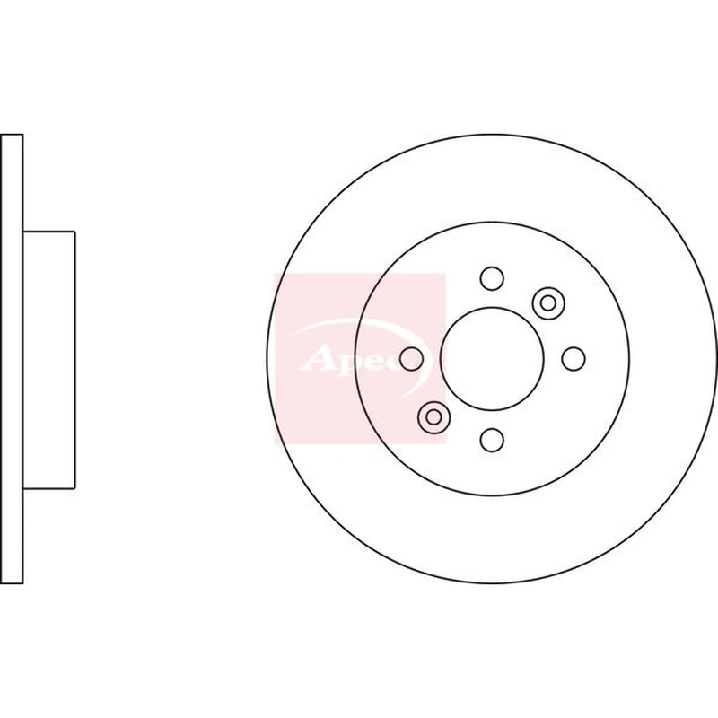 Apec 2 x Solid Rear Brake Discs DSK2402