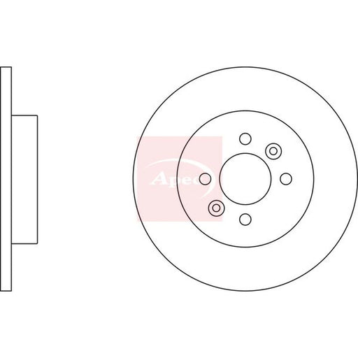 Apec 2 x Solid Rear Brake Discs DSK2402