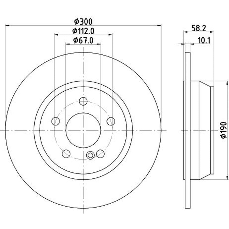 Mintex 2 x Solid Rear Brake Discs MDC2829C