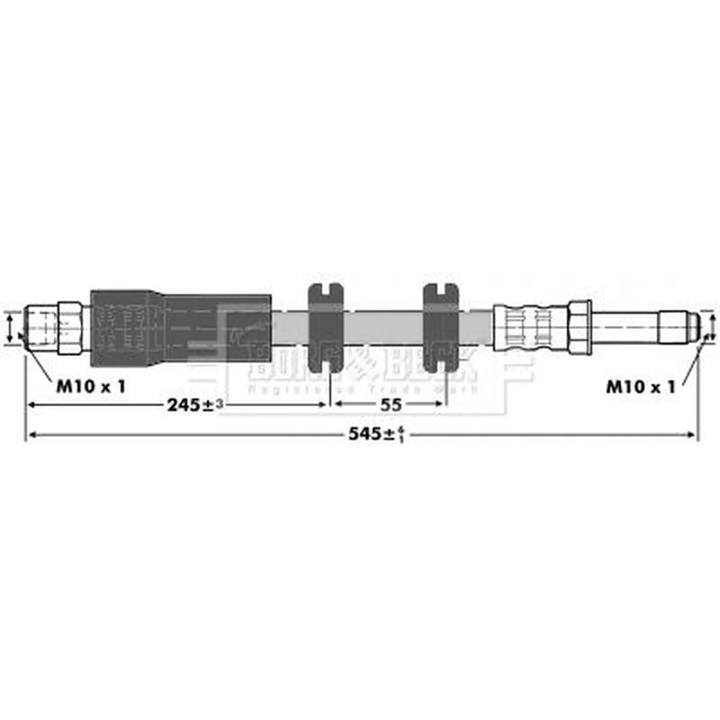 Borg & Beck Brake Hydraulic Hose Line Front Left BBH6812