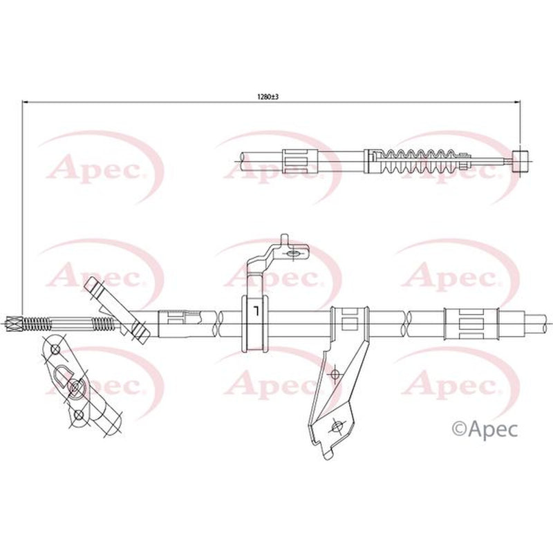 Apec Handbrake Cable Left Rear CAB1440