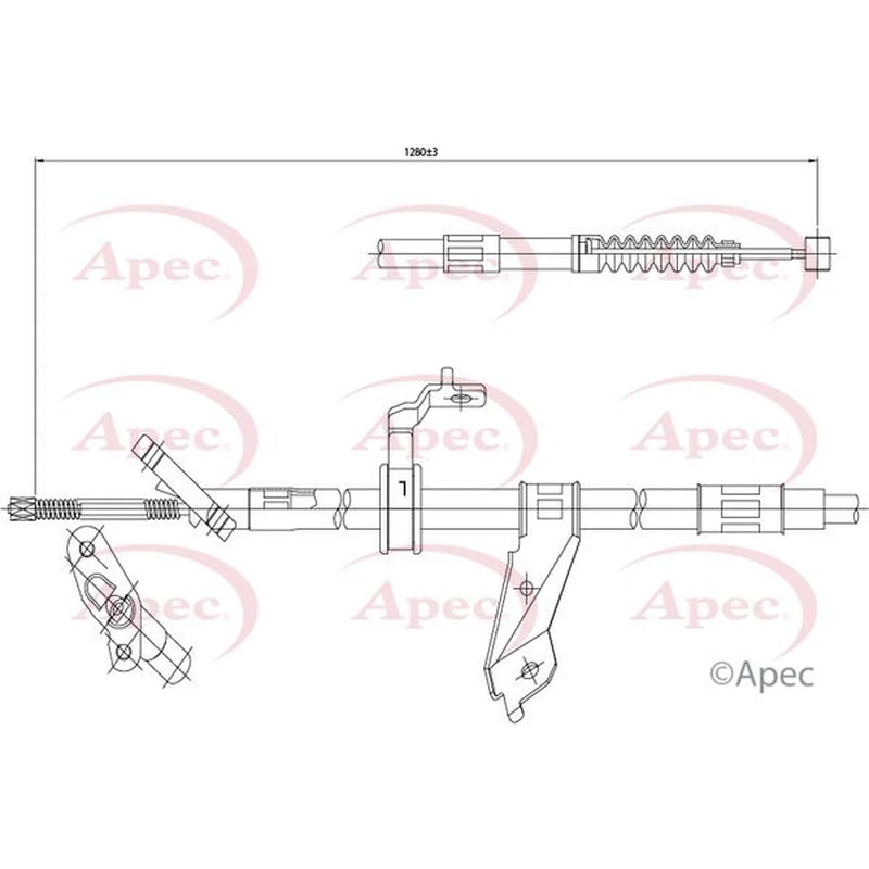 Apec Handbrake Cable Left Rear CAB1440