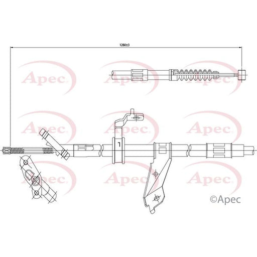 Apec Handbrake Cable Left Rear CAB1440