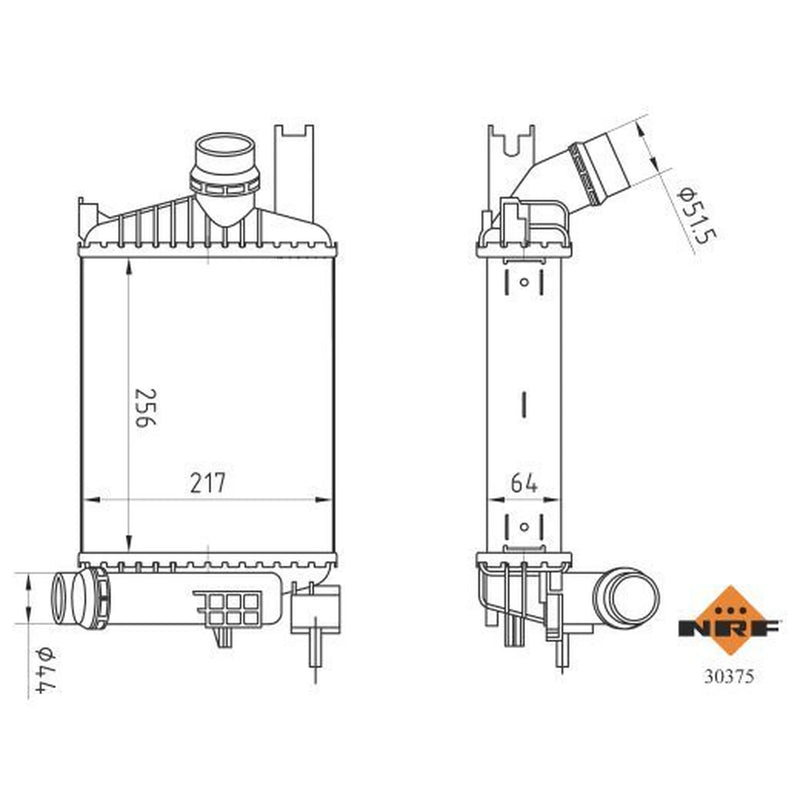 NRF Intercooler (Charge Air Cooler) 30375