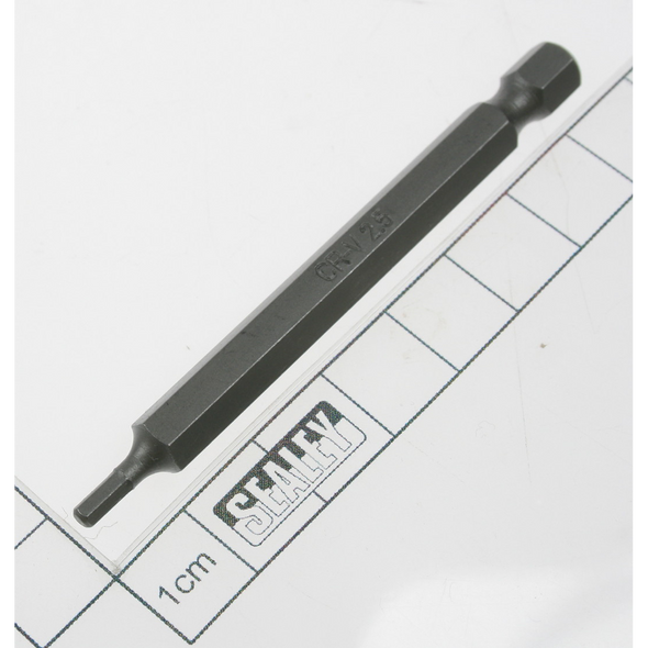 Sealey Hex bit h2.5 x 75mml 1/4"dr
