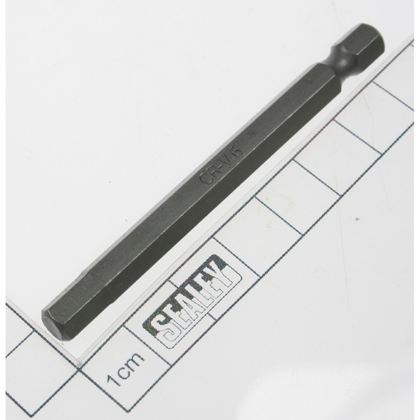 Sealey Hex bit h6 x 75mml 1/4"dr