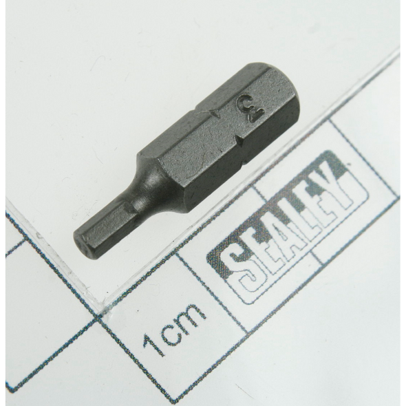 Sealey Hex bit 3 x 25mm short 1/4"dr
