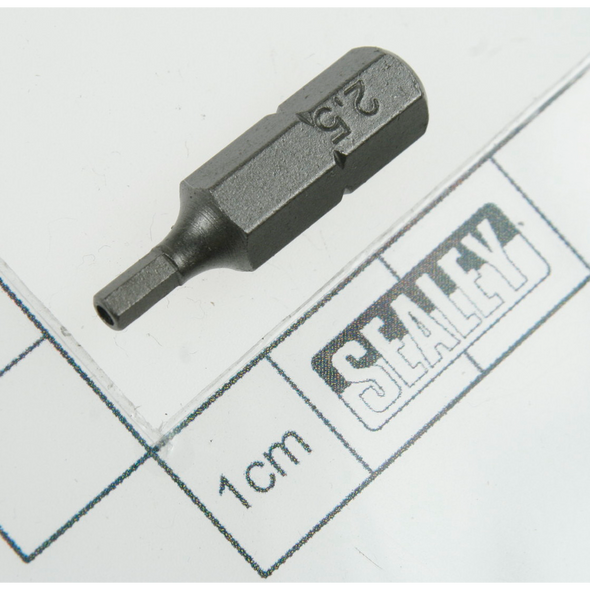 Sealey Security bit h2.5 x 25mm short 1/4"dr