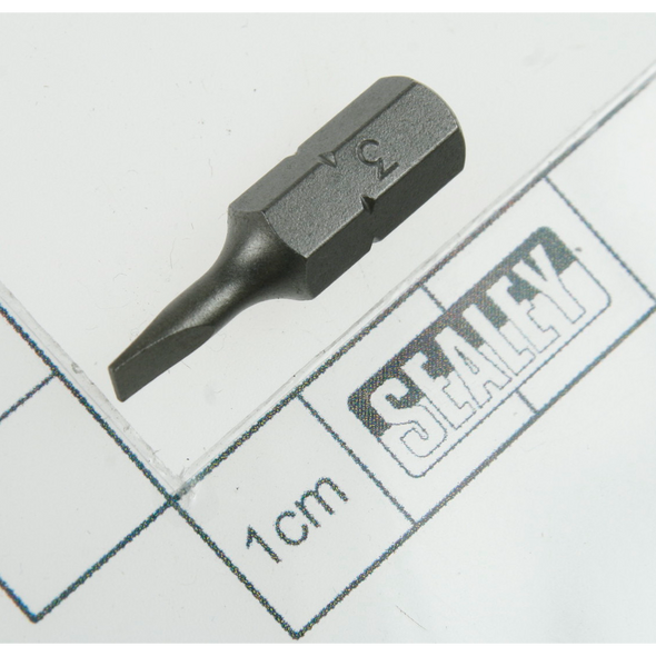 Sealey Slotted bit 3 x 25mm short 1/4"dr