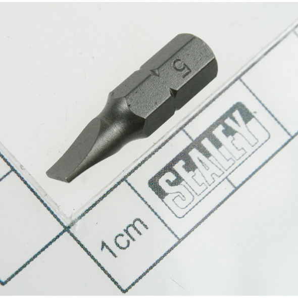 Sealey Slotted bit 5 x 25mm short 1/4"dr