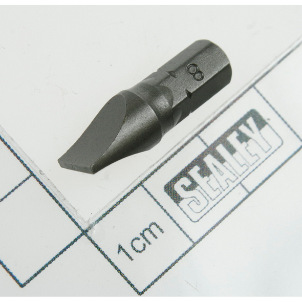Sealey Slotted bit 8 x 25mm short 1/4"dr