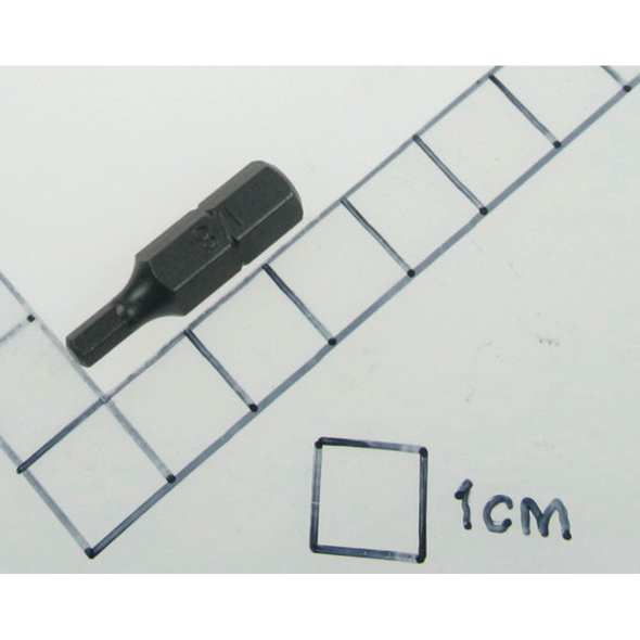 Sealey Hex bit 1/8" x 25mm short 1/4" drive
