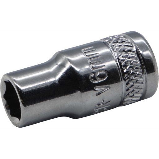 Sealey 1/4"Dr Socket 6mm 25mmL (Knurled Ring)