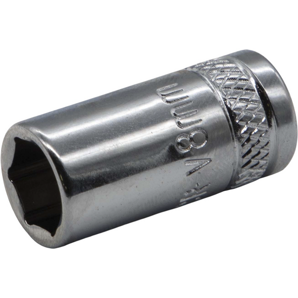 Sealey 1/4"Dr Socket 8mm 25mmL (Knurled Ring)