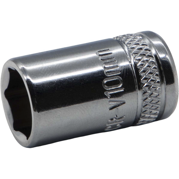 Sealey 1/4"Dr Socket 10mm 25mmL (Knurled Ring)
