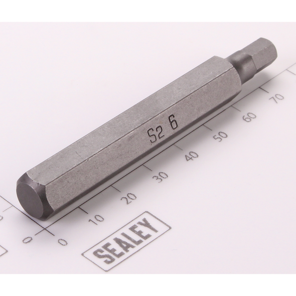 Sealey Hex Bit; 6mm x 75mm 'Platinum Series'