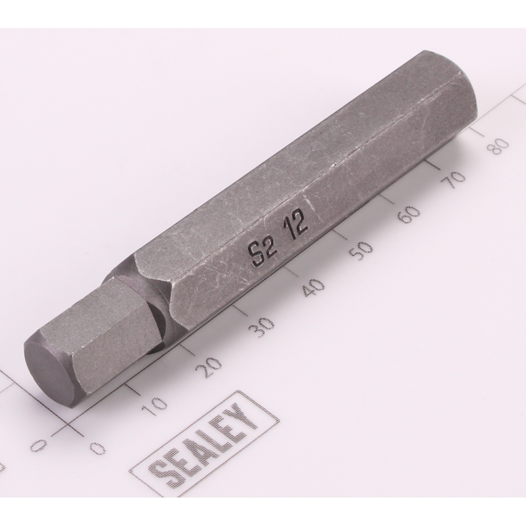 Sealey Hex Bit; 12mm x 75mm 'Platinum Series'