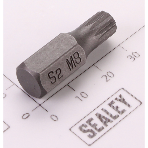 Sealey Spline Bit; M8 x 30mm 'Platinum Series'