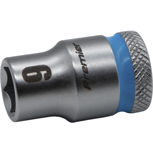 Sealey 3/8"Dr Walldrive Socket 9mm (Cyan Coded Ring)