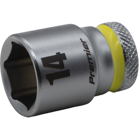Sealey 3/8"Dr Walldrive Socket 14mm (Yellow Coded Ring)
