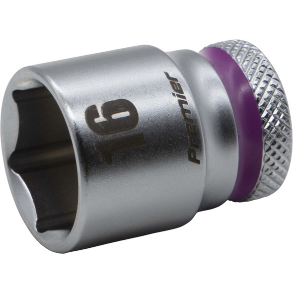 Sealey 3/8"Dr Walldrive Socket 16mm (Violet Coded Ring)
