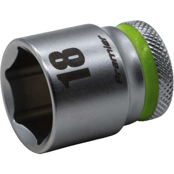 Sealey 3/8"Dr Walldrive Socket 18mm (Green Coded Ring)