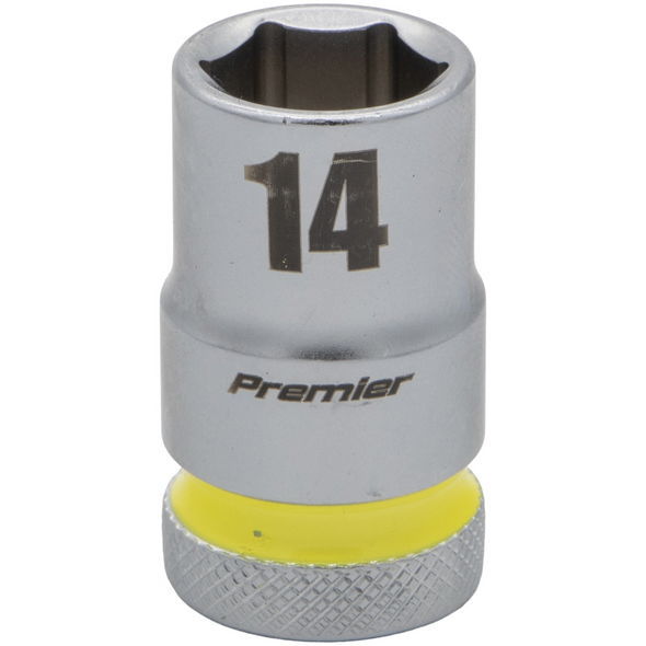 Sealey 1/2"Dr Walldrive Socket 14mm (Yellow Coded Ring)