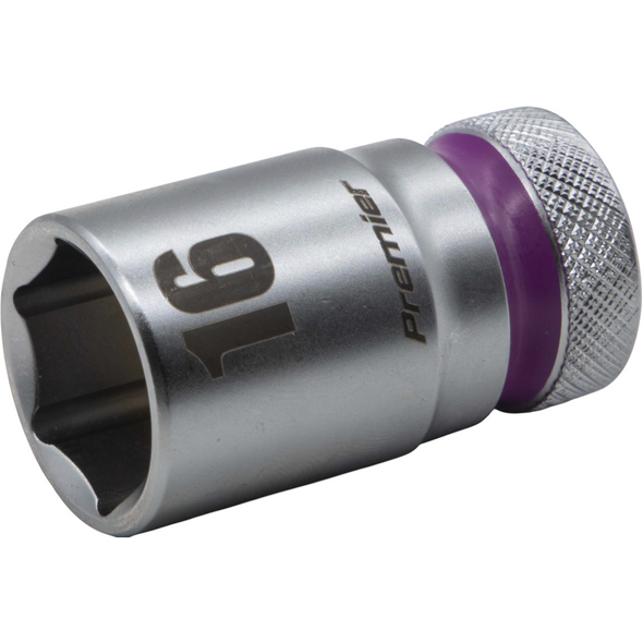 Sealey 1/2"Dr Walldrive Socket 16mm (Violet Coded Ring)