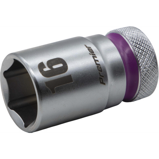 Sealey 1/2"Dr Walldrive Socket 16mm (Violet Coded Ring)