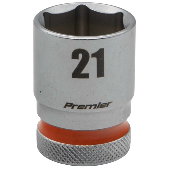 Sealey 1/2"Dr Walldrive Socket 21mm (Orange Coded Ring)