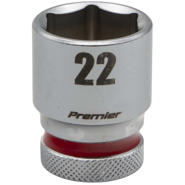 Sealey 1/2"Dr Walldrive Socket 22mm (Red Coded Ring)