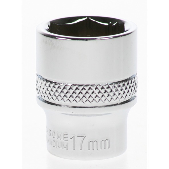 Sealey Socket 3/8"dr 17mm 'total lok-on' (6pt)