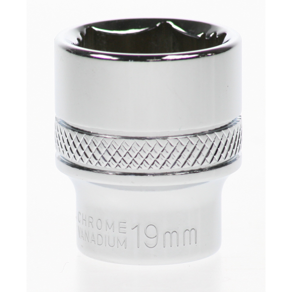 Sealey Socket 3/8"dr 19mm 'total lok-on' (6pt)