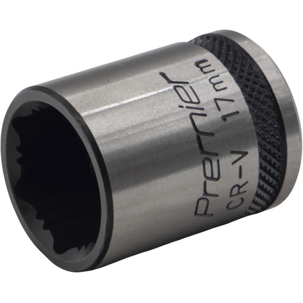 Sealey Socket 3/8"Dr 17mm 'Total Lock-On' (6pt) 'Black Series'