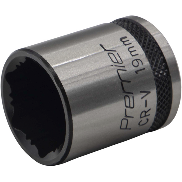 Sealey Socket 3/8"Dr 19mm 'Total Lock-On' (6pt) 'Black Series'