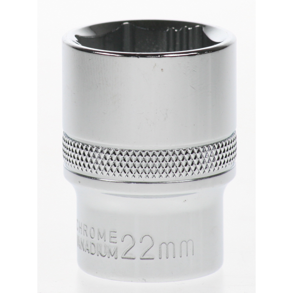 Sealey Socket 1/2"dr 22mm 'total lok-on' (6pt)