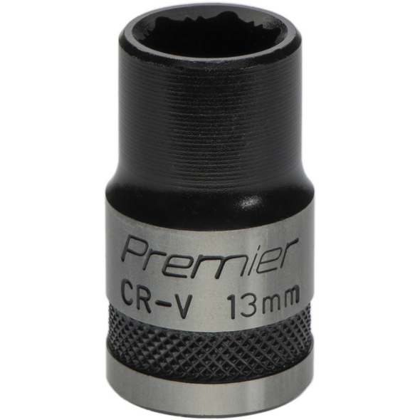 Sealey Socket 1/2"Dr 13mm 'Total Lock-On' (6pt) 'Black Series'