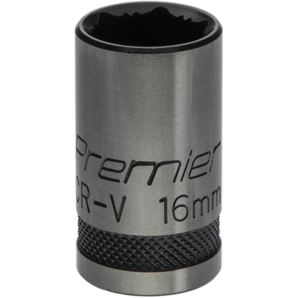 Sealey Socket 1/2"Dr 16mm 'Total Lock-On' (6pt) 'Black Series'