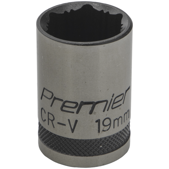 Sealey Socket 1/2"Dr 19mm 'Total Lock-On' (6pt) 'Black Series'