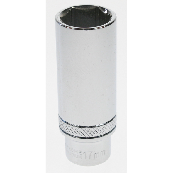 Sealey Socket 3/8"sq dr 17mm deep lock-on 6pt