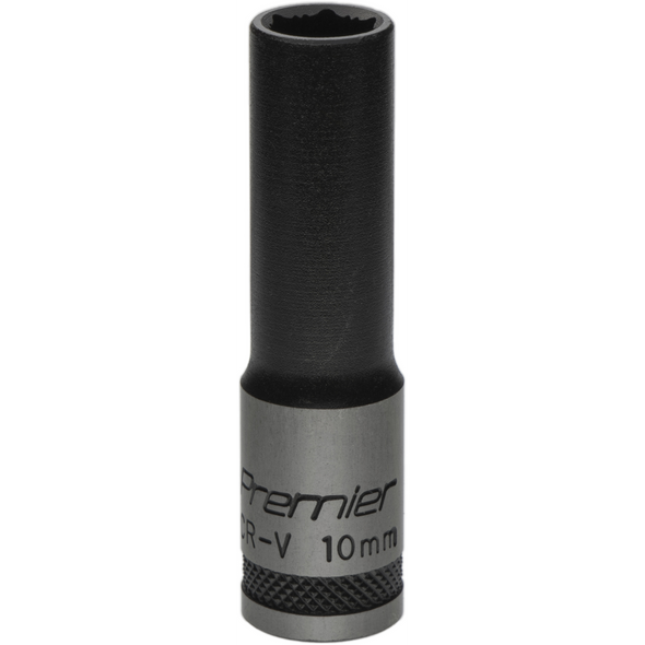 Sealey Deep Socket 3/8"Dr 10mm 'Total Lock-On' (6pt) 'Black Series'