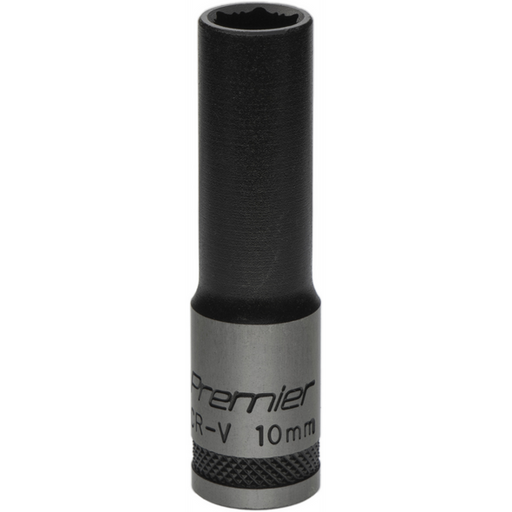 Sealey Deep Socket 3/8"Dr 10mm 'Total Lock-On' (6pt) 'Black Series'