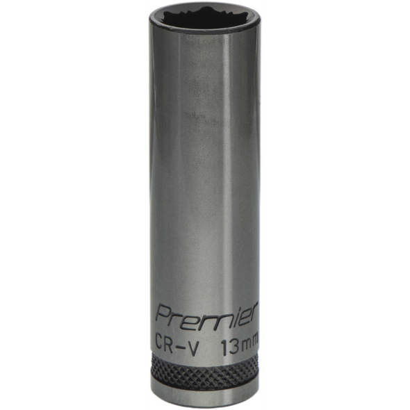 Sealey Deep Socket 3/8"Dr 13mm 'Total Lock-On' (6pt) 'Black Series'