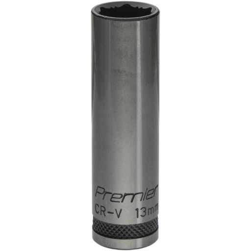 Sealey Deep Socket 3/8"Dr 13mm 'Total Lock-On' (6pt) 'Black Series'